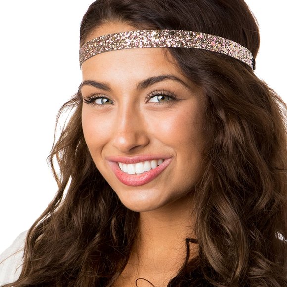 Hipsy Gift 10-pack Bling Glitter Adjustable No Slip Neutral Skinny Headbands main image 6